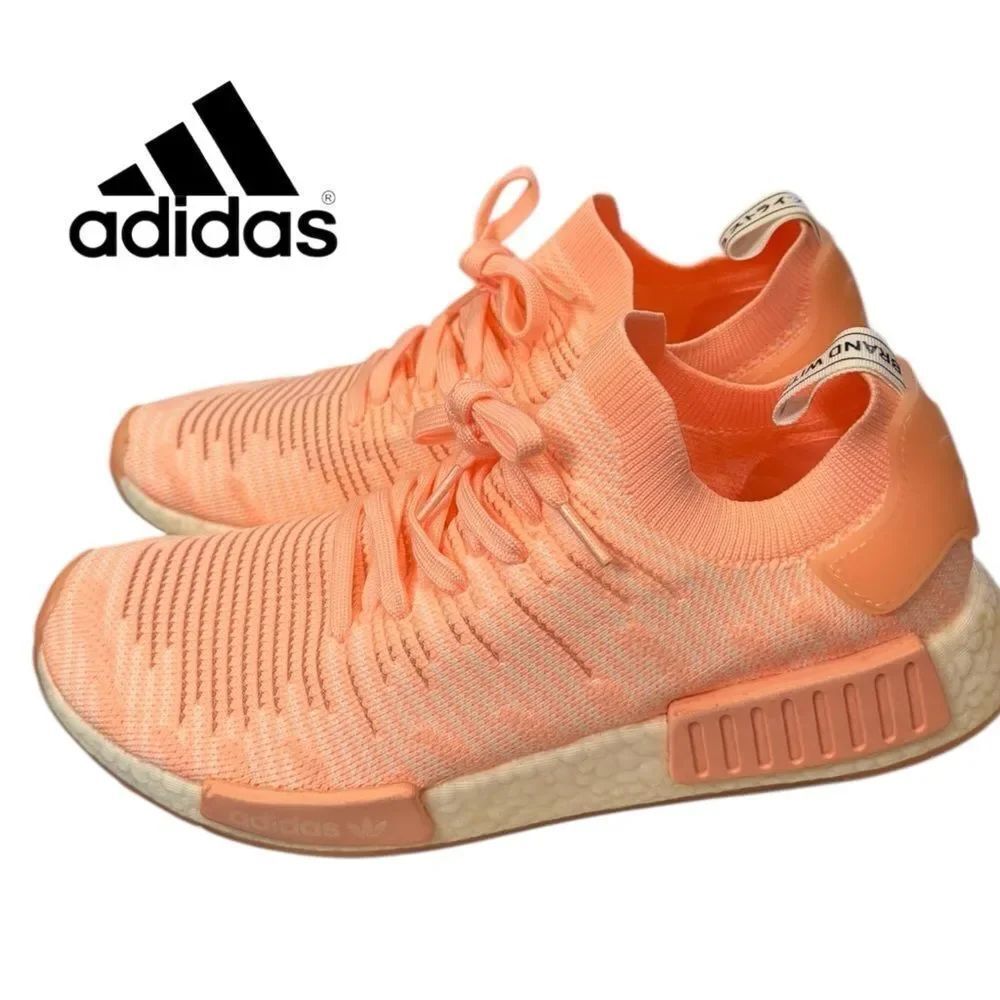 New Adidas NMD_R1 STLT Primeknit 'Clear Orange' AQ1119 Running Shoes Sneakers 11